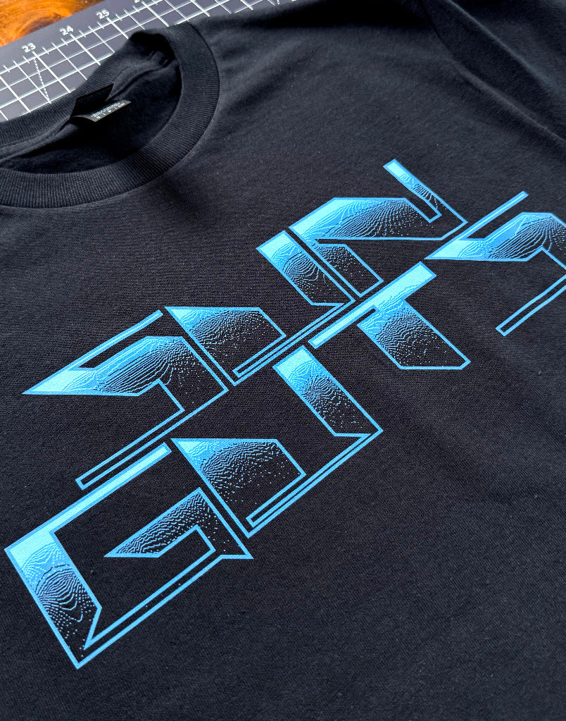 Dithered Waves Logo T-Shirt (Blue)